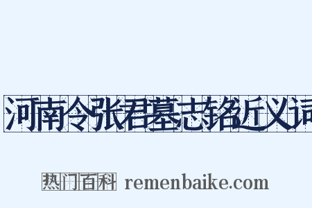 河南令张君墓志铭近义词是什么意思的图片